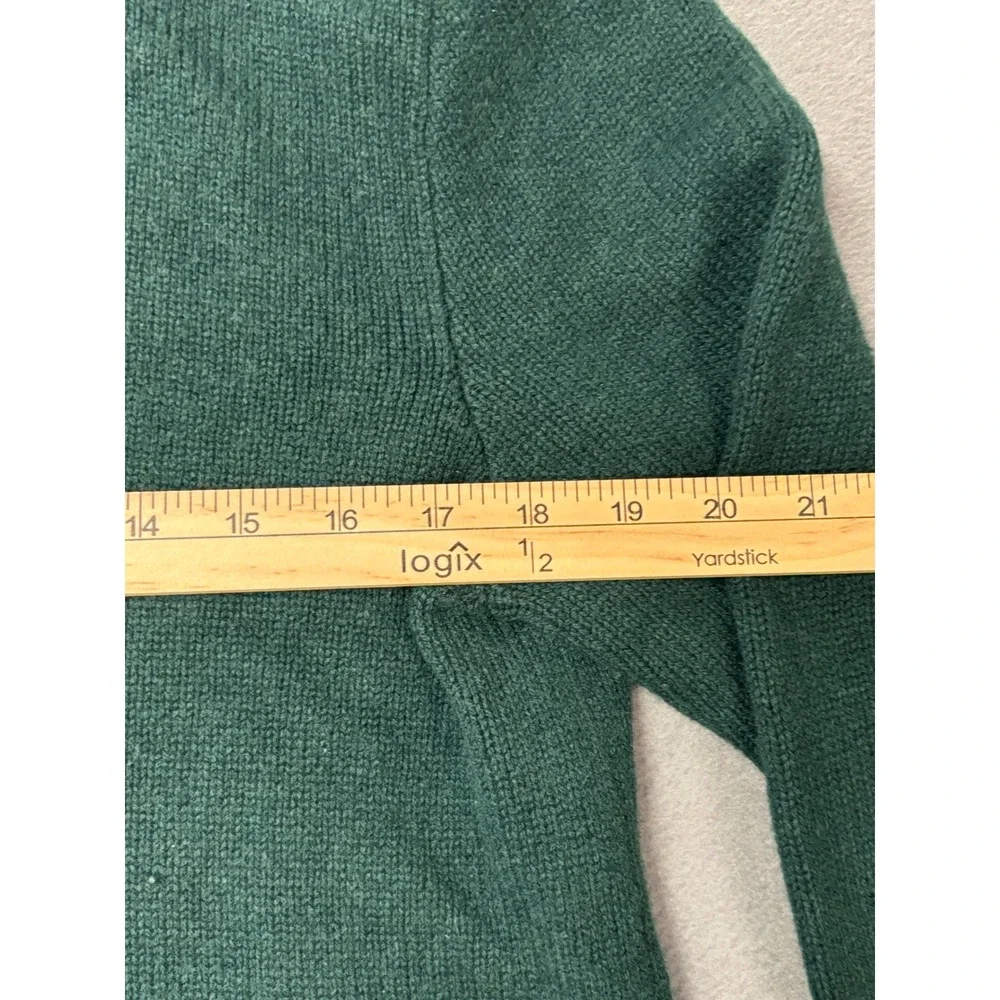 Polo Ralph Lauren Mens Green 100% Lambswool Quarter Zip Sweater Size M